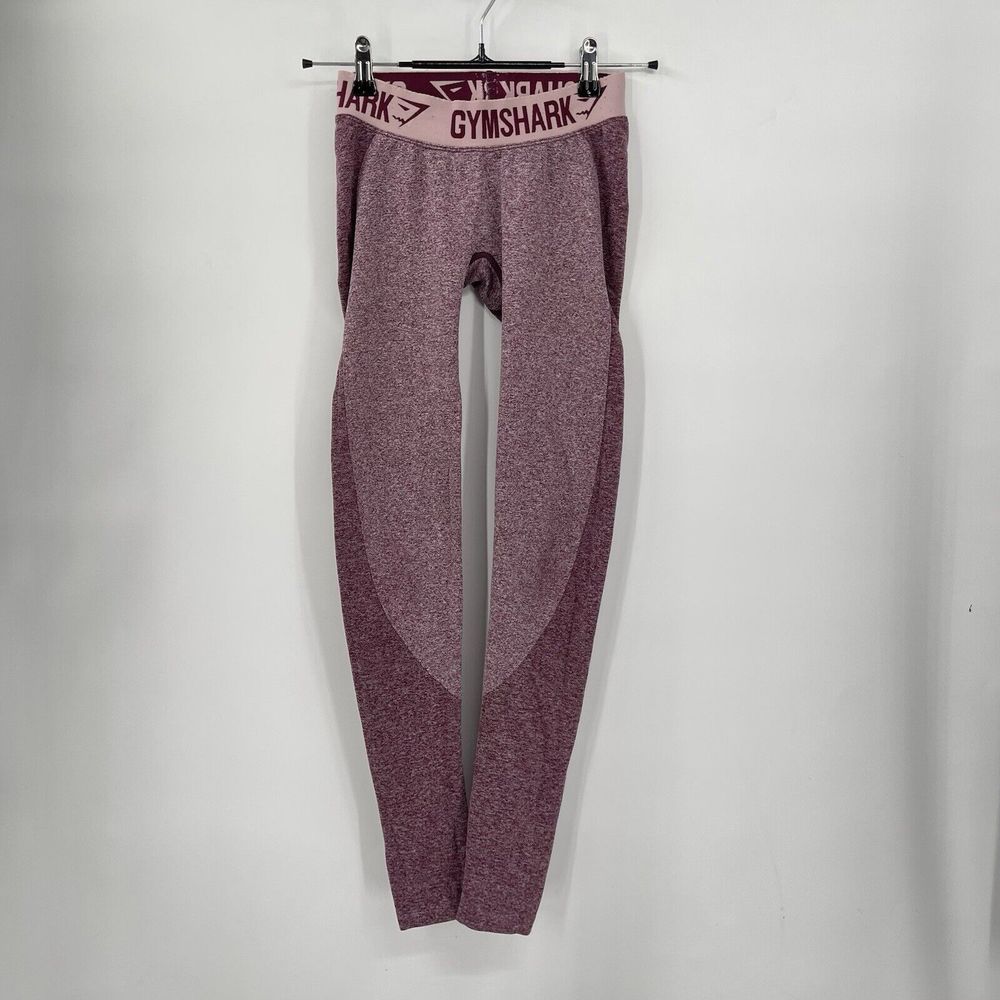 Gymshark Xs Flex Leggings Women Burgundy Pink Marl Seamless Contouring Gym Pants